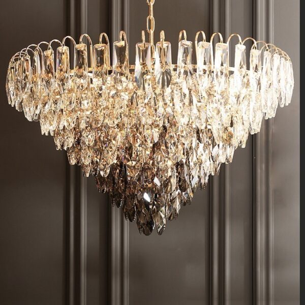 Đèn chùm thả pha lê đen chóp hiện đại TH – 8150