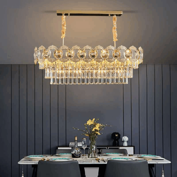 Đèn chùm pha lê cao cấp decor nhà hàng, khách sạn, nhà bếp TH-8211/Ngang