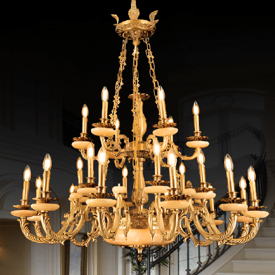 Đèn chùm đồng tay nến cho biệt thự F8881