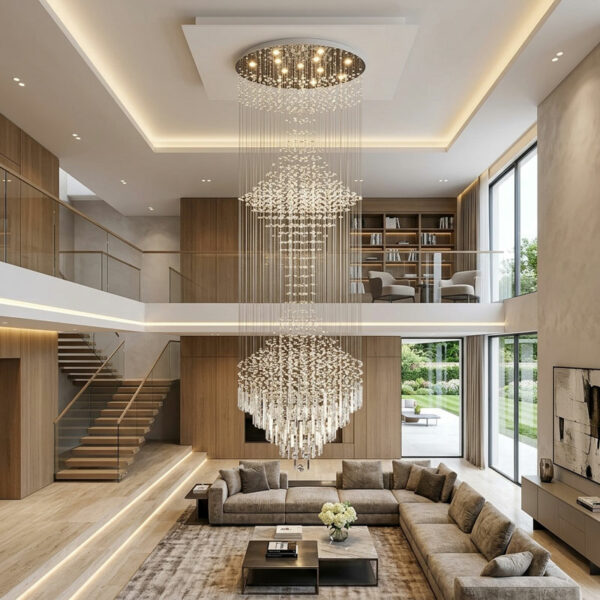 Đèn thông tầng pha lê hạt cao cấp FT 6882-12